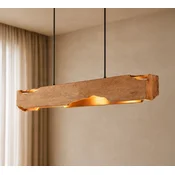 Lucande viseča svetilka Tarry, les, dolžina 110 cm, E27 - Dnevna soba/jedilnica - Podeželska hiša/Rustikalna - Svetlo leseno, črno