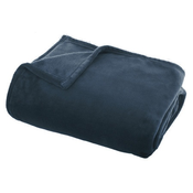 shumee FLANELASTA ODEJA temno modra 125x150cm TOPLA MEHKA