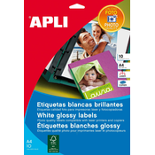 NEW Nalepke za tiskalnik Apli Bela 10 Listi 199,6 x 289,1 mm
