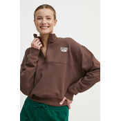 Bombažen pulover Reebok Classic Archive Essentials ženski, rjava barva, 100076285