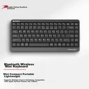 A4Tech Tastatura, Bluetooth, Bežicna, Crna