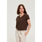 Ženska majica Marisse L-TS-4977 temno rjava