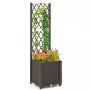 Northix Samozalivalna škatla za sajenje z rešetko 40x40x140 cm vrtna greda
