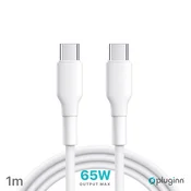 Data Kabl Pluginn PI-PD 65W Type C na Type C beli 1m