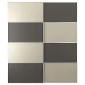 MEHAMN Par kliznih vrata, aluminijum dvostrano/tamnosiva sivo-bež, 200x236 cm