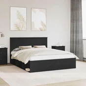 vidaXL vidaXL Konstrukcija postelje Črna 160 x 200 cm Masivno borovo les, (5000103450)