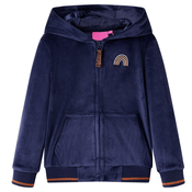 vidaXL Otroška jakna s kapuco mornarsko modra 128, (21049120)