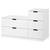 NORDLI Komoda s 5 fioka, bela, 120x76 cm