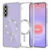 Ovitek Techsuit Luxury Crystal MagSafe za Samsung Galaxy A37 - srebrn