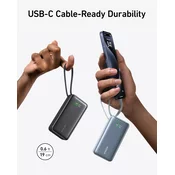 Anker 545 Nano powerbank 10K z vgrajenim kablom USB-C, zelen