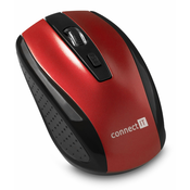 CONNECT IT CI-1224 - bežicni miš 800/1200/1600 DPI, napajanje 2x AAA, crna/crvena