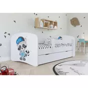 Drveni deciji krevet RAKUN sa fiokom - beli - 160x80 cm
