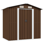 vidaXL Vrtna skladiščna lopa rjava 204x132x186 cm jeklena