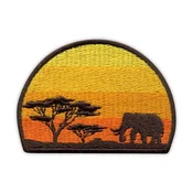 shumee Našitek Afriški SONČNI ZAHOD - Magnetna podlaga - Vezen našitek/značka/emblem