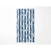 Hitrosušeča plažna brisača NAUVIA modro-bela 70 x 140 cm, 100% mikrotkanina