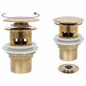 Vidaxl Sifon s funkcijo proti prelivanju zlat 6,4x6,4x9,1 cm