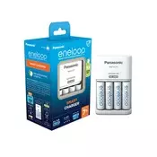 Polnilec za baterije NiMH Panasonic BQ-CC17 in 4 baterije Eneloop AA
