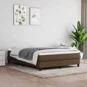 Greatstore Box spring postelja z vzmetnico temno rjav 140x190 cm blago