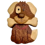 Dvěděti 2Kids Toys Veliki leseni magnetni pes s kostjo