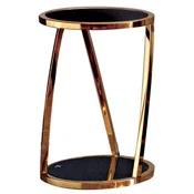 Casa Padrino luxury side table gold/black A� 35 x H. 50 cm - Round stainless steel flower table with tinted glass tops - Living room furniture - Luxury furniture