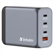 Verbatim GNC-200 GaN zidni punjac 200W, 4 prikljucka, 2 x USB-C PD 100 W / 1 x USB-C PD 65 W / 1 x USB QC 3.0