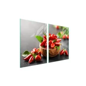 shumee Steklena zaščitna plošča za štedilnik 2x45x52 Chili