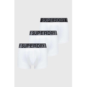 Boksarice Superdry 3-pack moški, bela barva