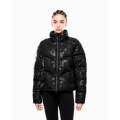 EA7 za ženske. 7W000654_AF16408 Prešita jakna s črnim potiskom z monogramom (XXL), Črna, Priložnostno, Poliamid