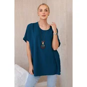 Oversized blouse with nautical pendant
