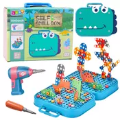 slomart LEAN TOYS komplet dinozavri za sestavljanje v kovčku, 228 delov
