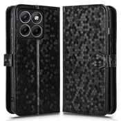 GS Ovitek denarnica Rombus Flip za Motorola Edge 70 Fusion, črn