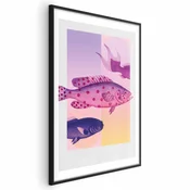shumee Plakat - Fancy Fish - umetniška ilustracija ribe na pisanem ozadju