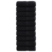 vidaXL Premium brisače za goste SOLUND 10 kosov črne 30x50 cm 600 g/m2