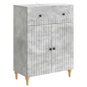 Vidaxl Strani šal Betonsko siva 66 x 34,5 x 90 cm Inženirski les