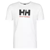 White mens regular fit t-shirt with helly hansen embroidery
