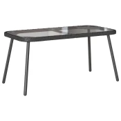 vidaXL vidaXL Klubska miza Črna 90x45x42 cm Poli ratan, (22015877)