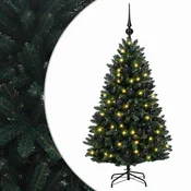 Vidaxl Umetno božično drevesce, temno zeleno, z bučkami 120 cm 150 LED