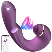 SuperLove Triple Action G-Spot & Clitoral Strong Tapping Vibrator with App Purple