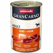 Animonda mokra hrana za odrasle pse GranCarno, govedina + piščanec, 6 x 400 g