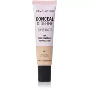 Makeup Revolution Conceal & Define matirajoči tekoči puder odtenek F4C 23 ml