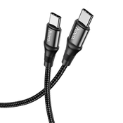 HOCO kabel Type-C na Type-C Exquisite Power Delivery PD 100W X50 2 metra črn