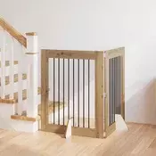 vidaXL Vrata za pse z stojali 2 pcs Artisan hrast 80 x 100 cm
