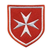 shumee Našitek malteškega križa - ščit z dvojnim robom PREMIUM - samolepilna podlaga - vezen našitek/značka/emblem
