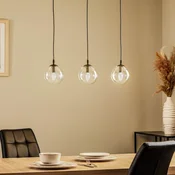 EMIBIG LIGHTING Visoka svetilka Glassy, 3-delna, ravna, črna, prozorna, steklo - Dnevna soba/jedilnica - Sodobni - črn, prozoren - Kovina