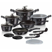 Berlingerhaus Komplet posod z marmorno površino Berlingerhaus BH-6887 18 kosov Carbon PRO Line