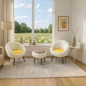 ATELIER DEL SOFA Fotelje i klub stocic Lida Linen White