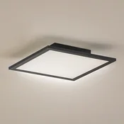 Lindby LED plošča Enhife, črna, 30 x 30 cm, kovinska, 4.000K - Študija/pisarna - Sodobni - Aluminij