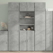 vidaXL Visoka omara betonsko siva 70x42,5x185 cm inženirski les
