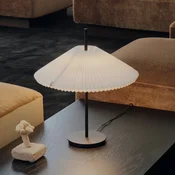 New Works LED namizna svetilka Nebra, črno-bela, 45 cm, tekstil - Dnevna soba/jedilnica - Dizajn - črna, bela - Kovina