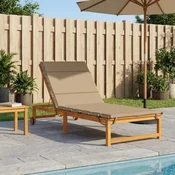 vidaXL Blazina za ležalnik GEMERT 100% poliester Taupe 200 x 90 x 3 cm